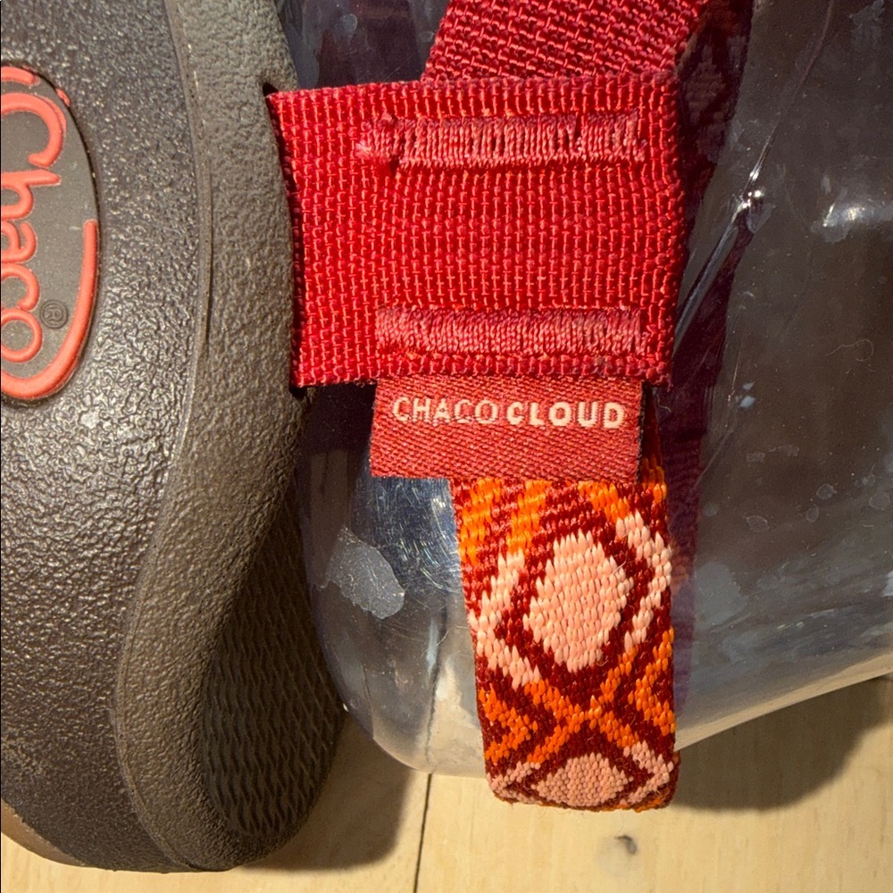 Chaco Z Cloud X2 Peach Quilt Strap Hiking Sz. 9 Sandals with Black Footbed NWOT - Picture 6 of 13